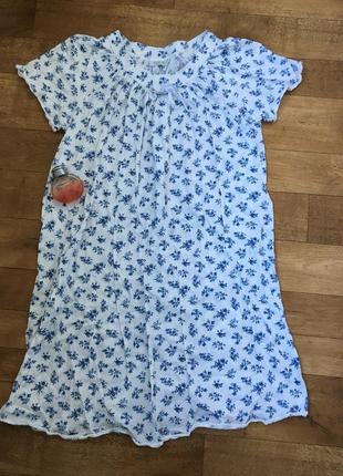 Италия хлопок ночнушка. ночнушка с цветами. цветочный принт. ночнушка х/б