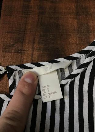 Жіноча смугаста блуза h&m (ейч енд ем срр ідеал оригінал чорно-біла)6 фото