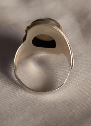 Срібна каблучка перстень вінтаж з димчастим кварцом кабошоном