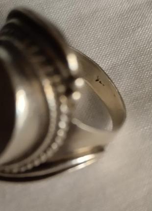 Срібна каблучка перстень вінтаж з димчастим кварцом кабошоном