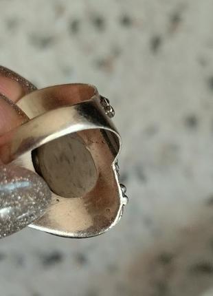 Срібна каблучка перстень вінтаж з димчастим кварцом кабошоном