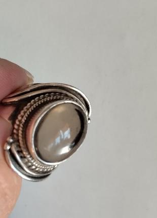 Срібна каблучка перстень вінтаж з димчастим кварцом кабошоном