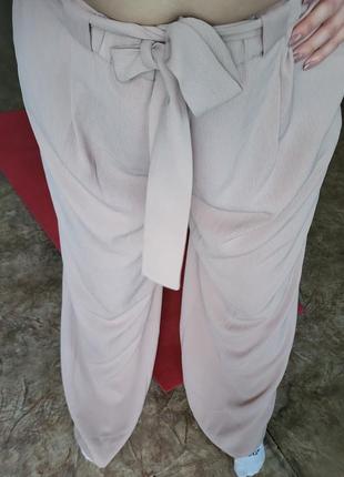 Штаны брюки палаццо высокая посадка клеш свободные резинка клеш на высокий рост классика костюм под пиджак нарядные оверсайз3 фото