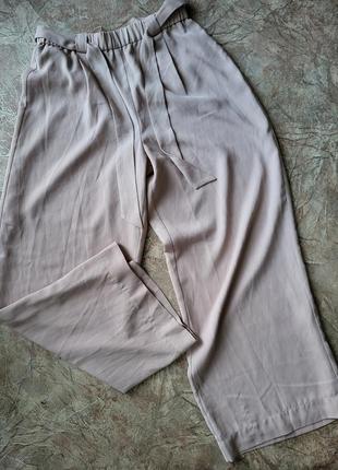 Штаны брюки палаццо высокая посадка клеш свободные резинка клеш на высокий рост классика костюм под пиджак нарядные оверсайз5 фото
