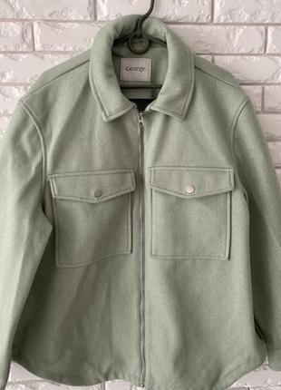 Красивая куртка рубашка на молнии свет зеленая л 16-182 фото