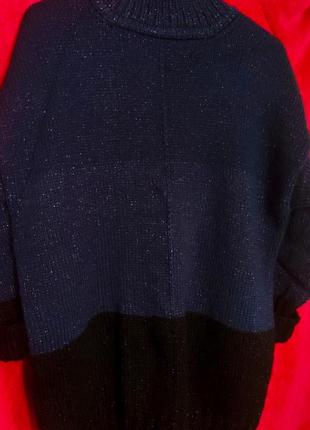 Женский вязаный свитер с косой джемпер пуловер оверсайз длинный ангора ручная работа5 фото