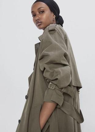 Пальто плащ тренч zara оверсайз свободного кроя