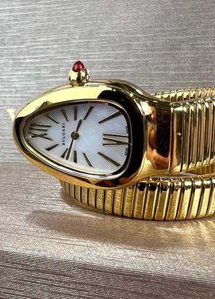 Часы змея наручные женские золотистые брендовые в стиле bvlgari7 фото