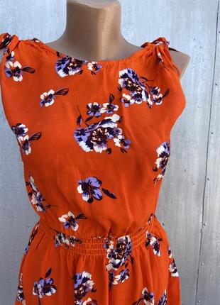 Платье летнее оранжевого цвета5 фото