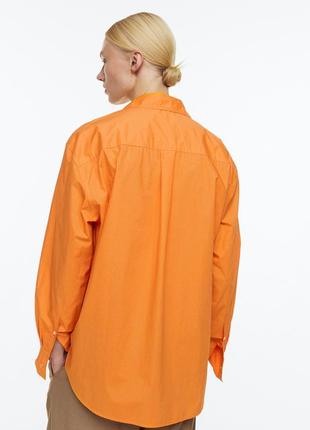 Рубашка поплиновая хлопковая h&amp;m оранж3 фото