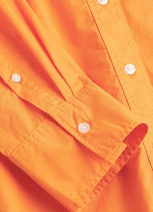 Рубашка поплиновая хлопковая h&amp;m оранж7 фото