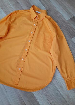 Рубашка поплиновая хлопковая h&amp;m оранж8 фото