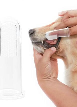Силиконовая зубная щетка для собак и кошек