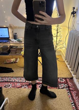 Бриджи gap джинс черные высокая посадка размер м-l5 фото