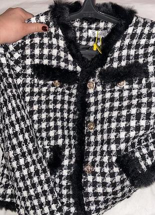 Твидовый жакет на утепленной подкладке пиджак