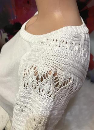 Білий светр зі знімним хомутом2 фото