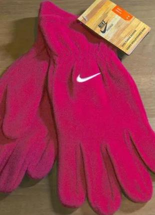 Перчатки варежки флис nike fleece gloves pink6 фото