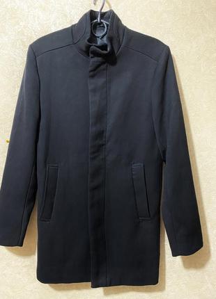 Пальто черное коттон h&m3 фото