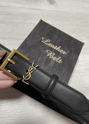 Ремінь пояс жіночий шкіряний в стилі ysl + коробка 🎁 / ремень пояс женский кожаный