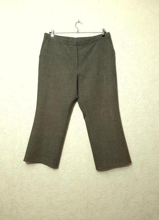Marks & spencer штани вкорочені або на короткий зріст батали меланж колір сіро-хакі-коричневі жіночі2 фото