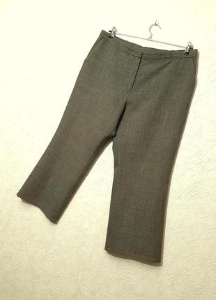 Marks & spencer штани вкорочені або на короткий зріст батали меланж колір сіро-хакі-коричневі жіночі3 фото
