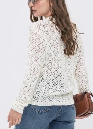 Ажурний пуловер, вовна, альпака1 фото