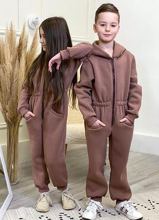 Теплі ромпери на флісі для дітей на зріст: від 86 до 146см