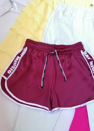 Шорти висока посадка штучний шовк