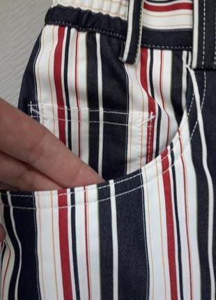 Трендовые стильные стрейчевые брюки капри в разноцветные полосы большого размера  walbusch4 фото