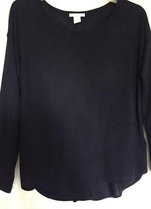 Качественная женская кофточка лонгслив темно- синего цвета