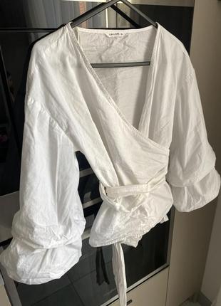 Блузка белая рукава фонарики4 фото