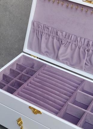 Скриня для прикрас | "white-lilac" | tm wooden organizer4 фото