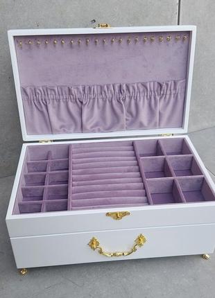 Скриня для прикрас | "white-lilac" | tm wooden organizer6 фото