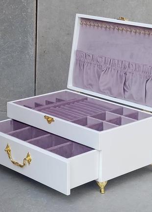 Скриня для прикрас | "white-lilac" | tm wooden organizer