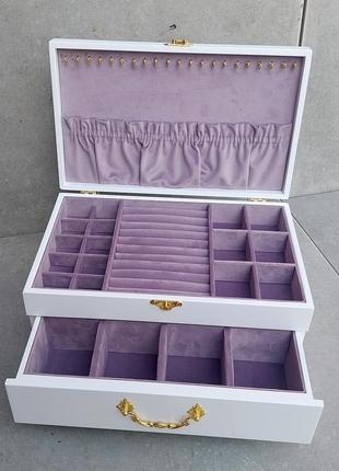 Сундук для украшений | "white-lilac" | tm wooden organizer
