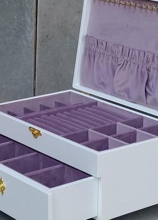 Сундук для украшений | "white-lilac" | tm wooden organizer