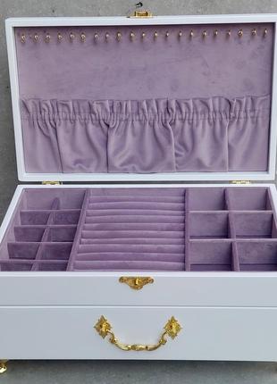 Сундук для украшений | "white-lilac" | tm wooden organizer3 фото