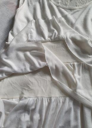Майка блуза з кружевом біла на літо легка і білосніжна5 фото