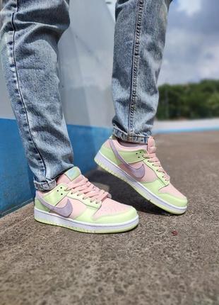 Nike sb dunk low lime peach10 фото