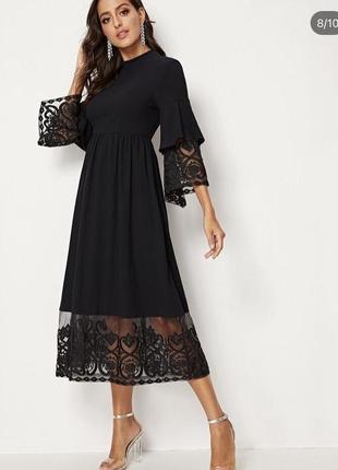 Платье с кружевом shein