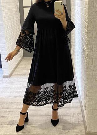 Платье с кружевом shein