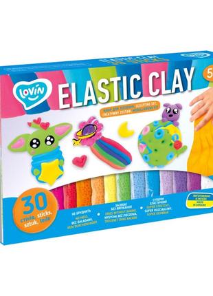 Набір для ліплення з повітряним пластиліном elastic clay 70141, 30 стиків