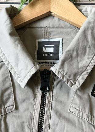 Чоловіча світла бежева демісезонна куртка overshirt g-star raw 3301 оригінал ветрівка жакет поло raw denim4 фото