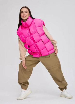 Модная крутая жилетка плетенка в стиле ботега венетта, женский жилет оверсайз oversize4 фото