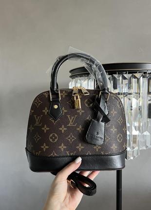 Женская сумка в стиле louis vuitton alma brown/black9 фото