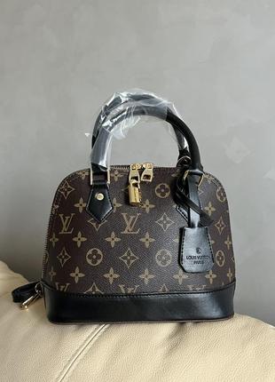 Жіноча сумка в стилі louis vuitton alma brown/black