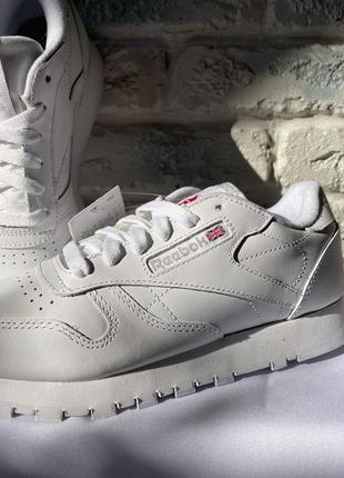 Кроссовки reebok classic leather 2232, кеды, кроссовки, белые кеды, женские, детские, 35, кожа, кожа7 фото