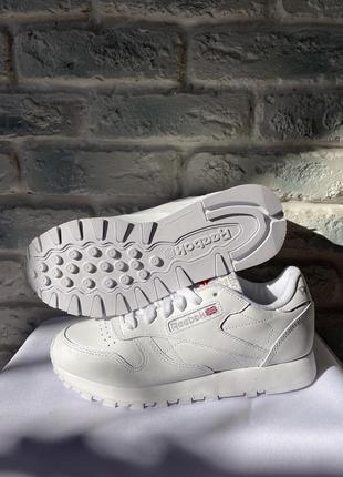 Кроссовки reebok classic leather 2232, кеды, кроссовки, белые кеды, женские, детские, 35, кожа, кожа9 фото