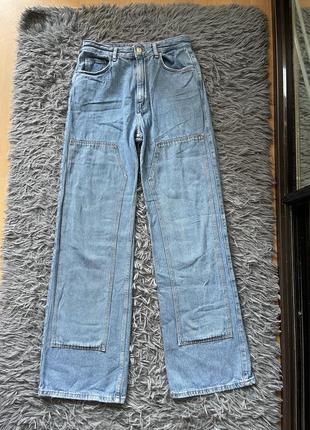 Bershka стильные джинсы wide leg5 фото