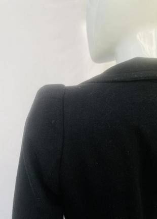 Черное шерстяное классическое пальто от zara.8 фото